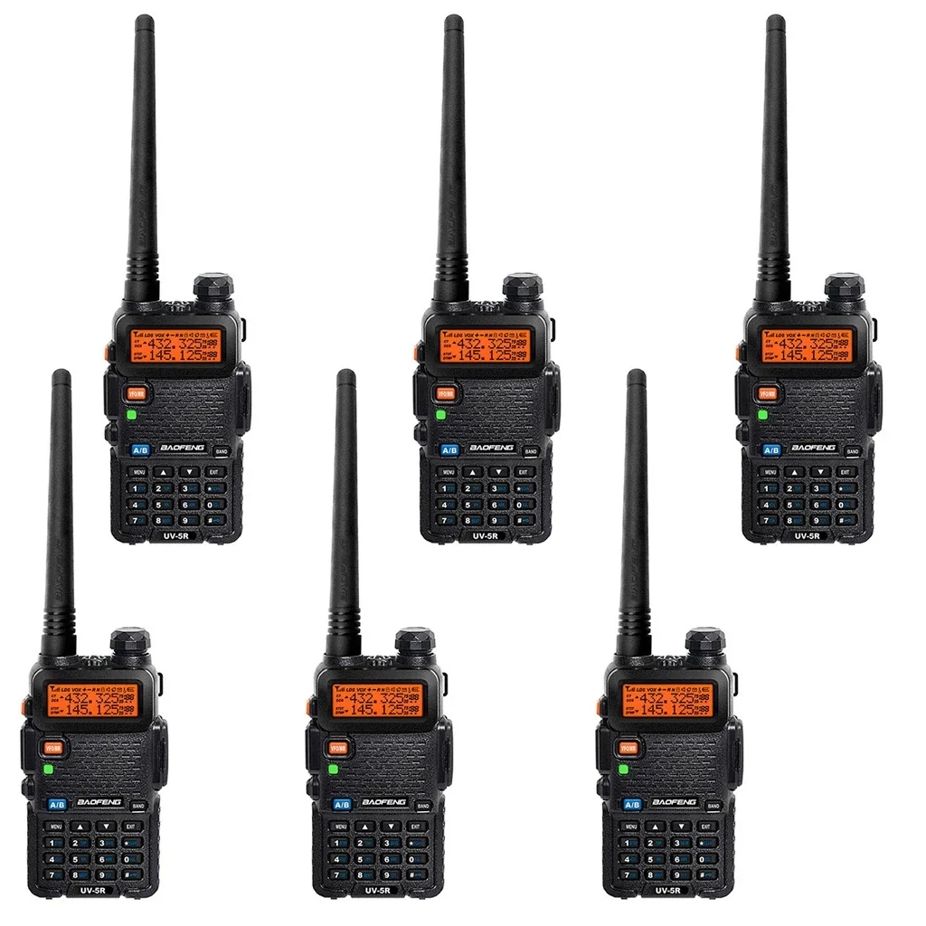 Портативна рація Baofeng UV-5R Black Six Pack комплект 6 шт (2200000758965)